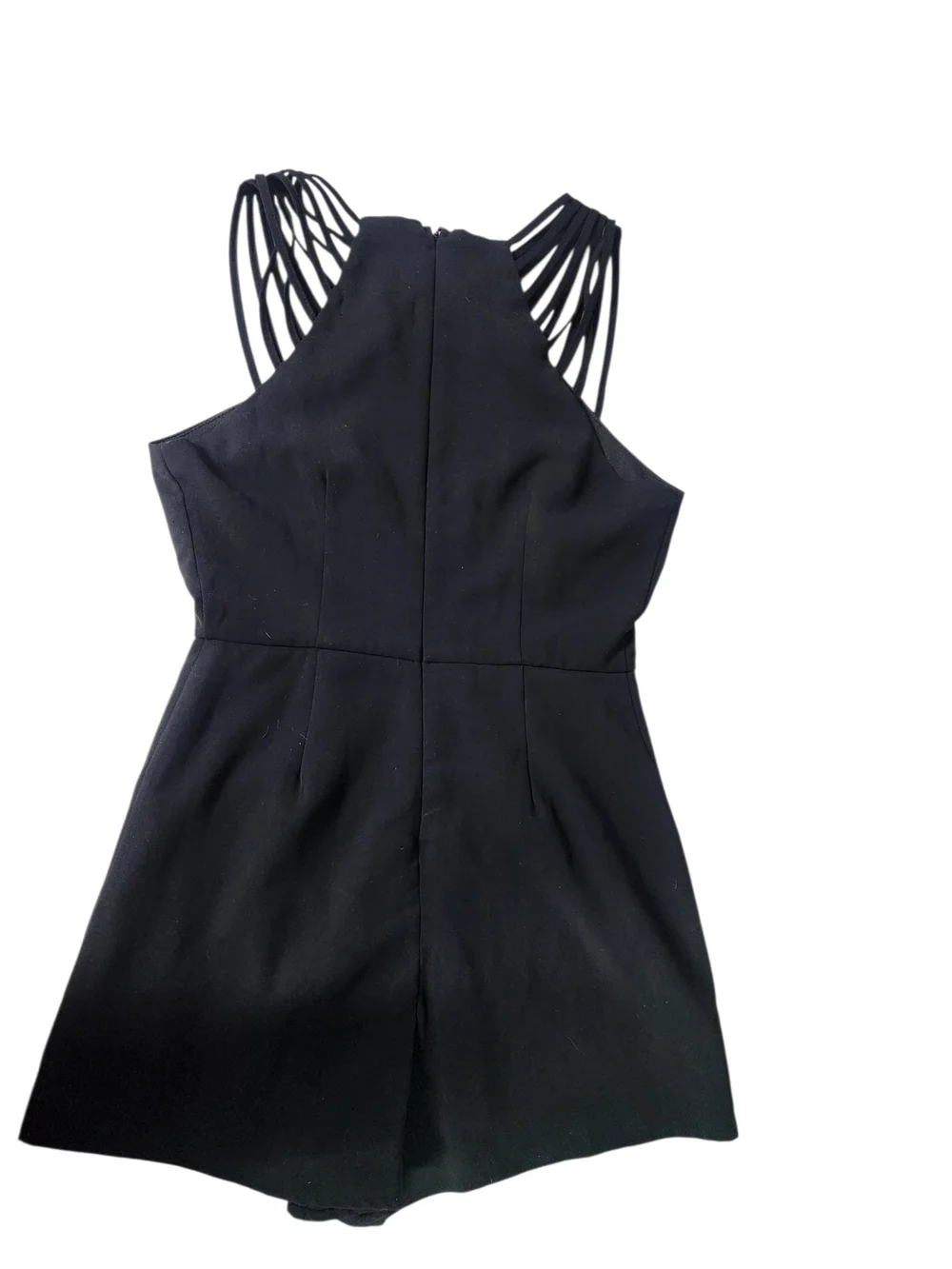 Black Multi Spaghetti Strap Shorts Romper Sz Small NWT - Picture 5 of 9